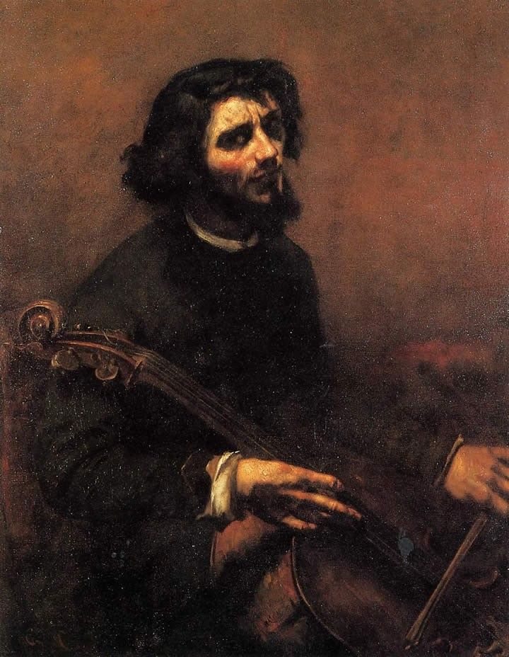 Gustave Courbet The Cellist Self Portrait